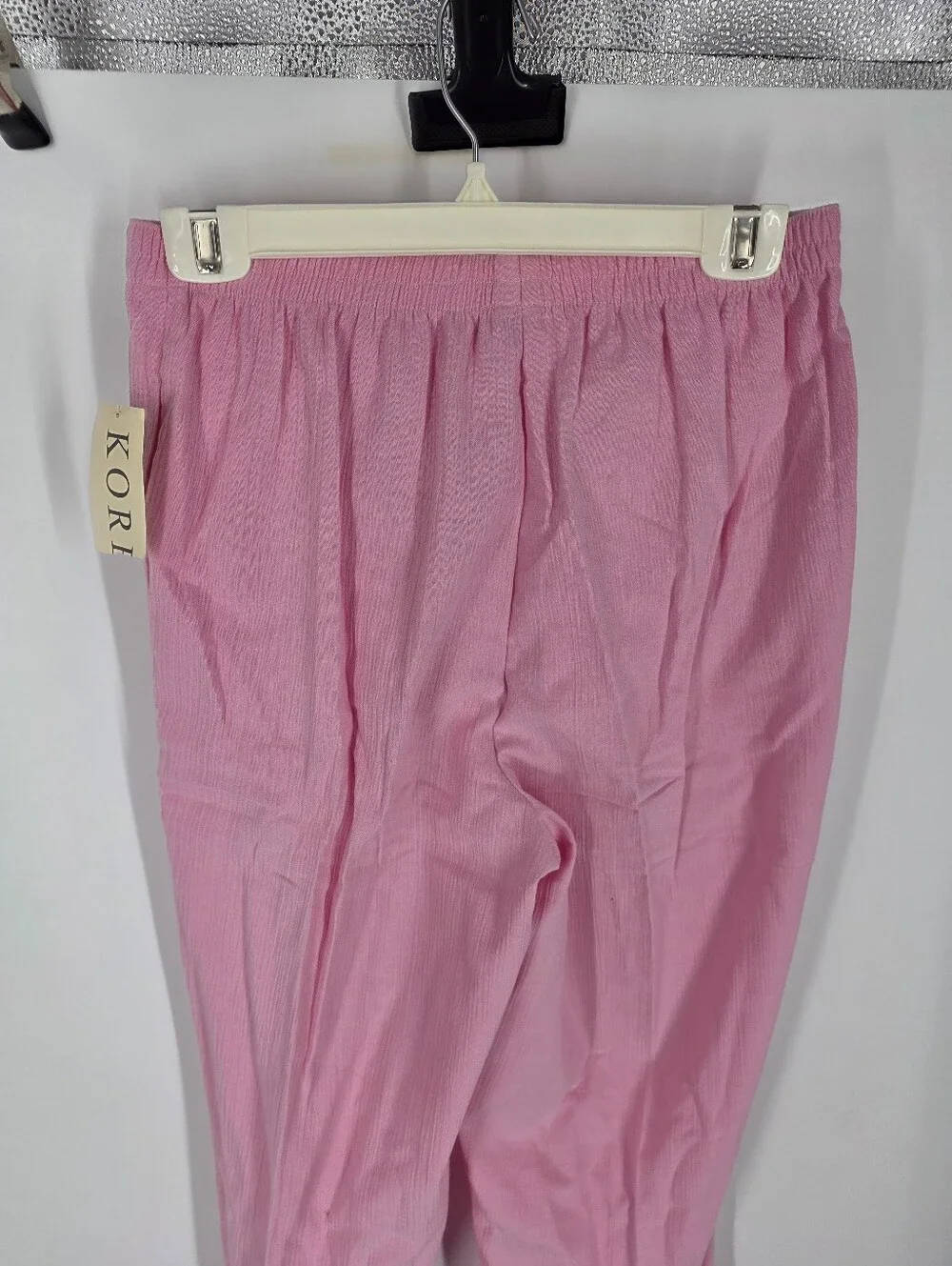 Koret Women's Medium Pink Elastic Waist Casual Pull-On Pants Textured NWT